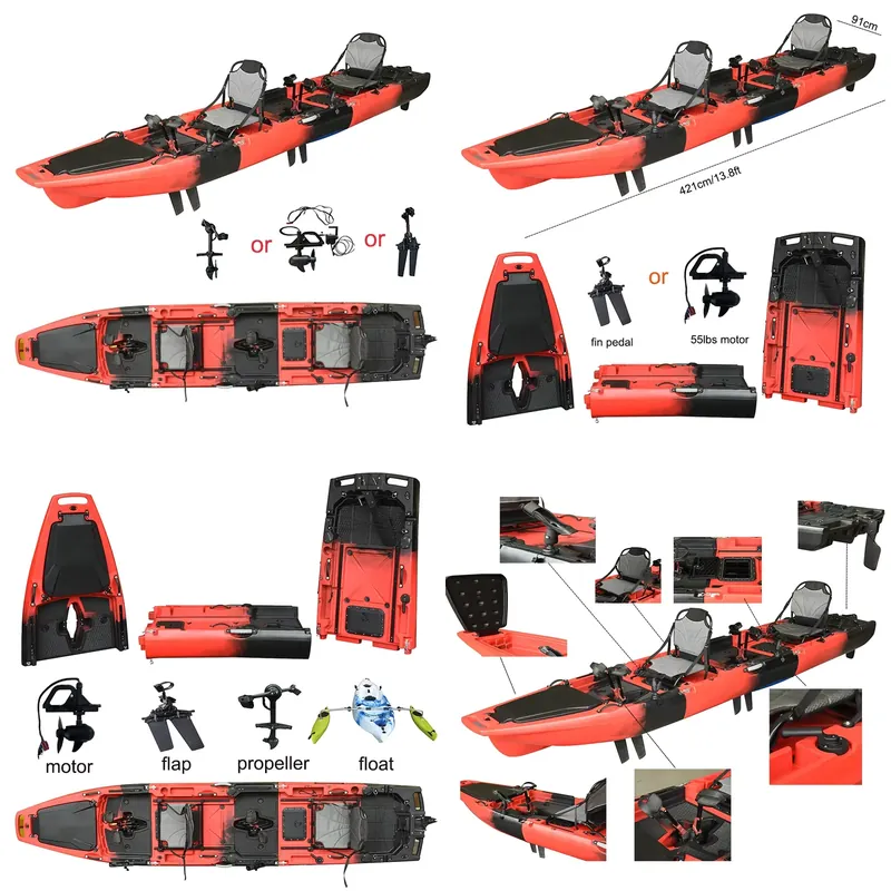 Fishing Kayak Pedal Drive - 도매 14피트 HDPE 3단 탠덤 페달