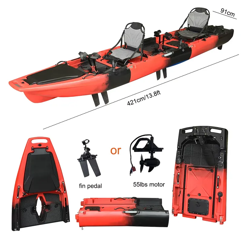 도매 14피트 HDPE 3단 탠덤 페달 드라이브 카약  - Fishing Kayak Pedal Drive 리뷰 및 가격