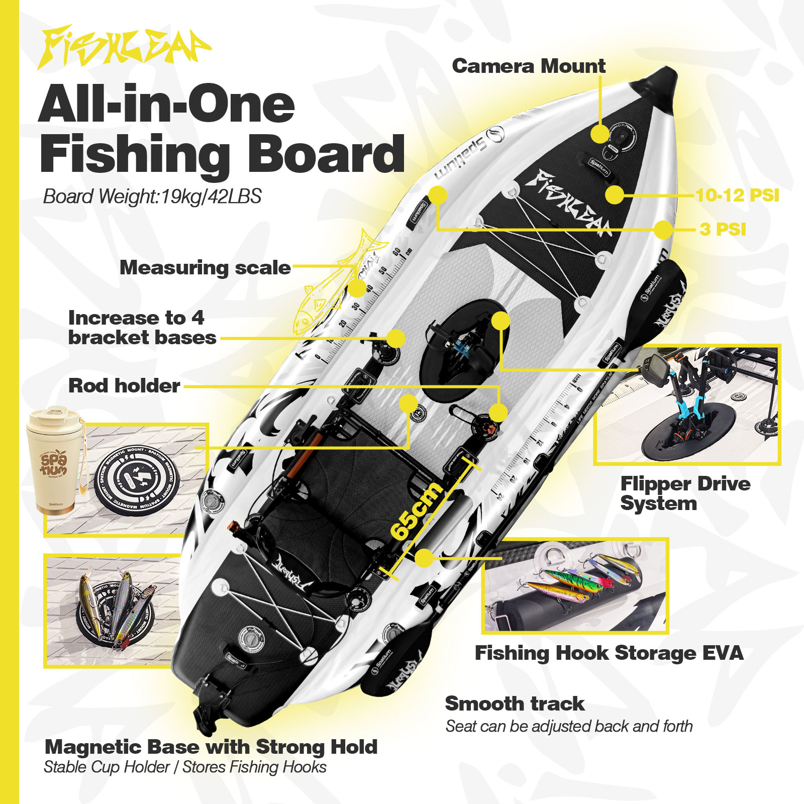 스파티움 11.5피트 플리퍼 페달 드라이브 낚시용 풍선 - Fishing Kayak Pedal Drive 리뷰 및 가격